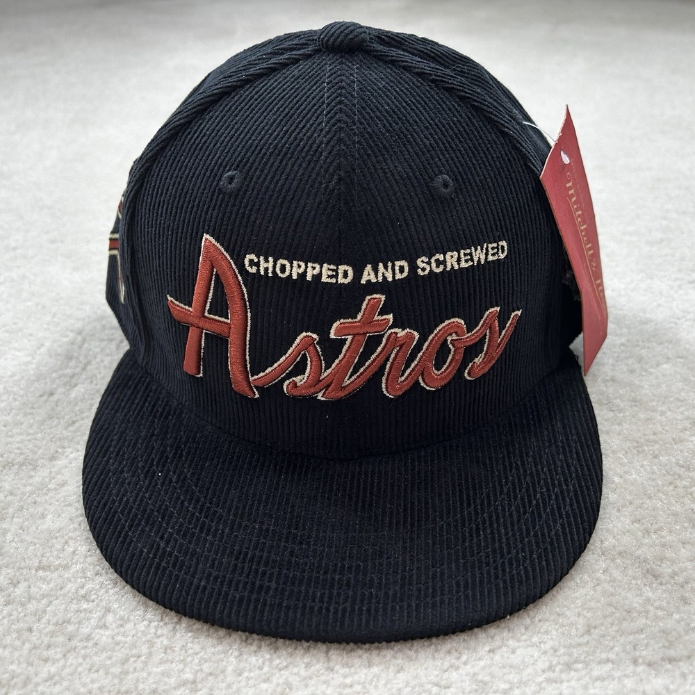 Mitchell & Ness x Houston Astros Chopped Screwed DJ Screw Corduroy Cap Hat 7 3/8
